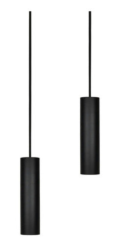 Pendente Tubo 2 Aluminio 20cm E27 Preto/Cobre Click Injet