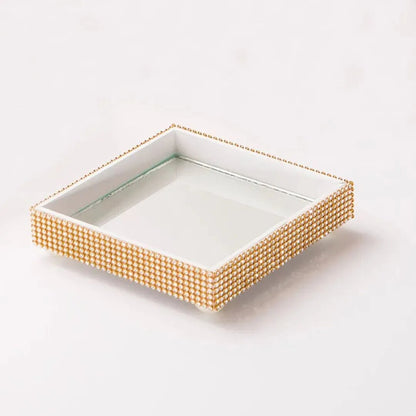 Bandeja MDF com Strass Dourado