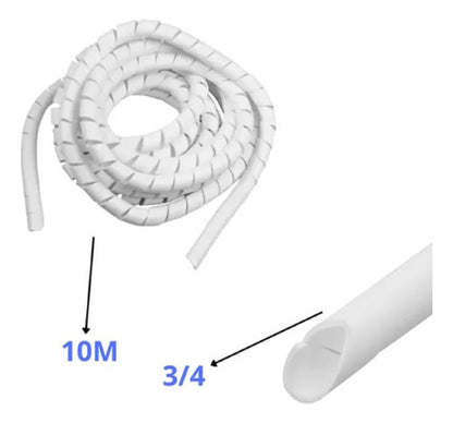 Organizador de Cabos Espiral Dexson 10M 3/4 Branco Schneider