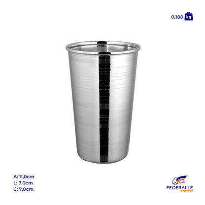 Jogo de 12 Copos Inox 250ml Yangzi Alumínio Resistente