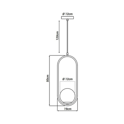 PEND GLOBE IV 1XG9 OPALINO  DOURADO  ORLUCE