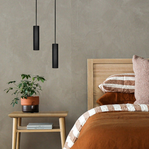 Pendente Tubo 2 Aluminio 20cm E27 Preto/Cobre Click Injet