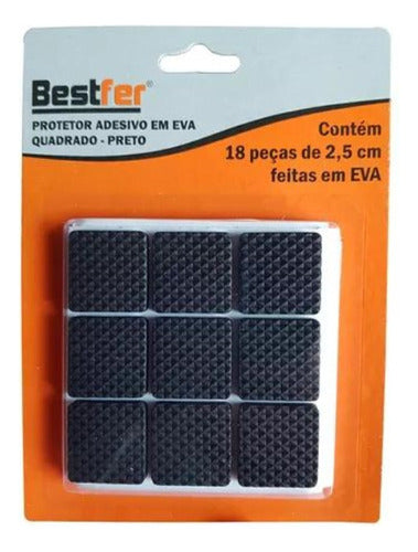 Protetor Adesivo EVA Quadrado 18pçs Marrom 3cm Bestfer