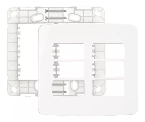 Conjunto Placa 4x4 6 Postos Horiz Br Com Sup B3