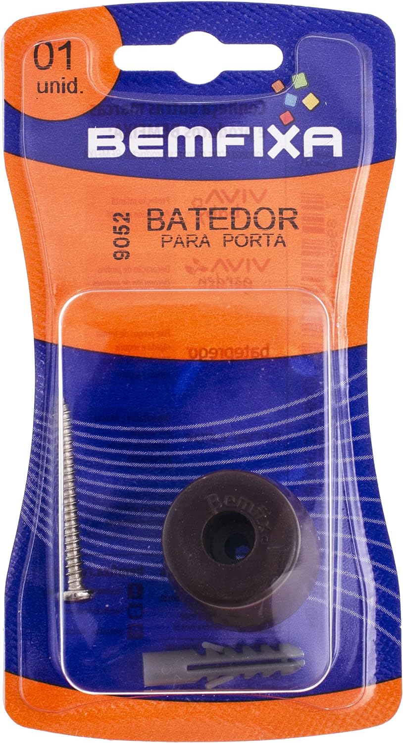 Batedor para Porta Chato Marrom Viva Bricolage Bemfixa
