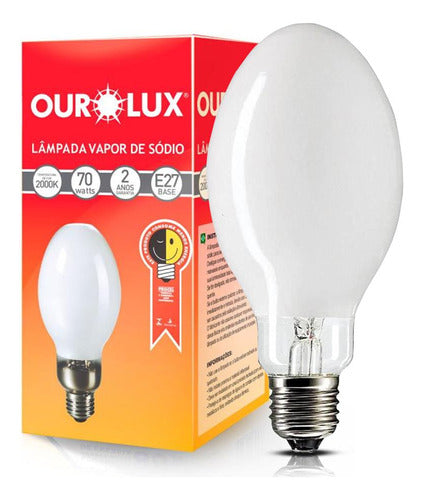 Lâmpada De Sódio 70W Ovoide E-27 - Ourolux