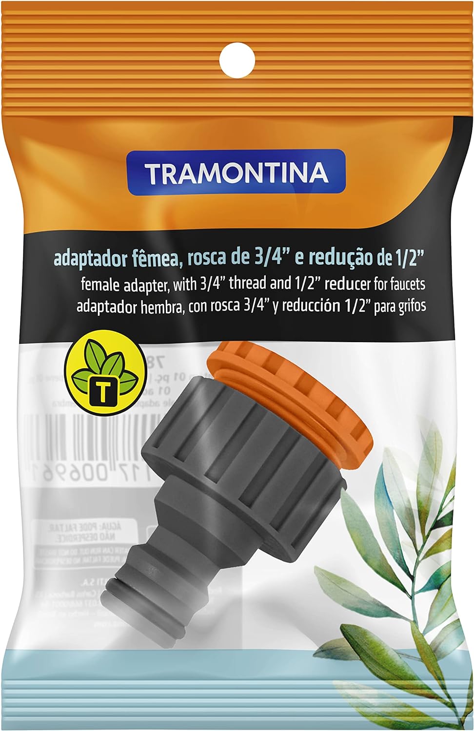 Adaptador Fêmea Rosca de 3/4"e Redução de 1/2" Tramontina