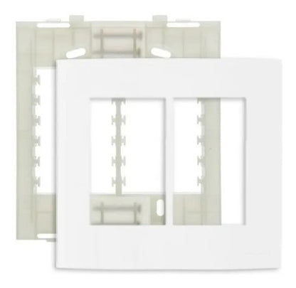 Conjunto Placa 4 x 4 6P Horizontais Branco + Suporte - Margirius Sleek