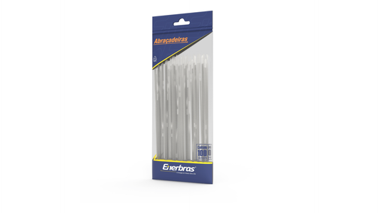 Abraçadeira de Nylon 3,5x300mm Natural Pacote c/10  Enerbras