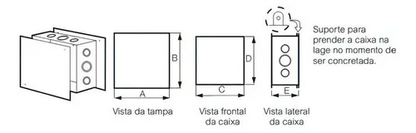 Caixa de Passagem de Embutir Metal 30x30cm Pial