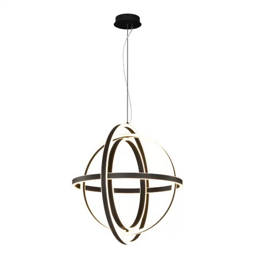 Pendente Ring Led 77w  3000K Bivolt  Preto - Orluce