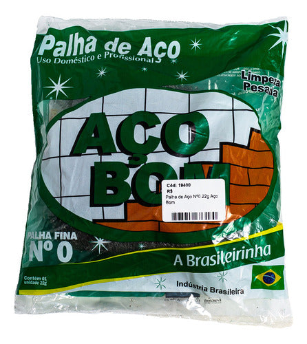 Palha de Aço Nº0 22g Aço Bom Verde