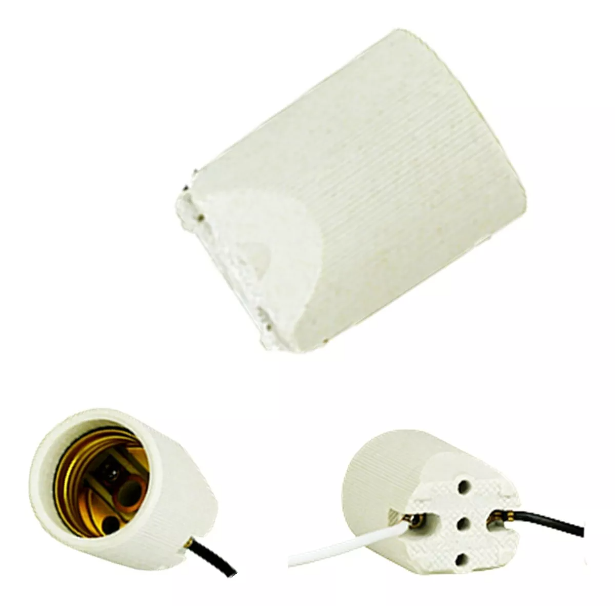 Kit 5 Bocal E27 De Porcelana com Suporte G20