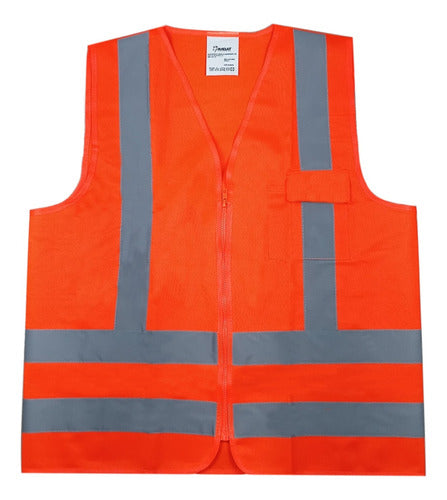 Kit 10 Colete Sinalização Refletivo Laranja 1 Bolso G Imbat