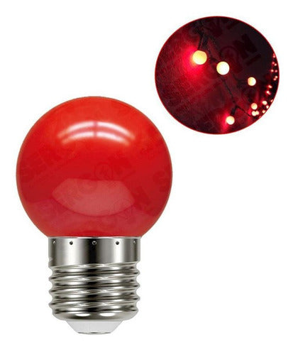 Lâmpada Bolinha Decorativa Vermelho G45 E27 Galaxy 127v