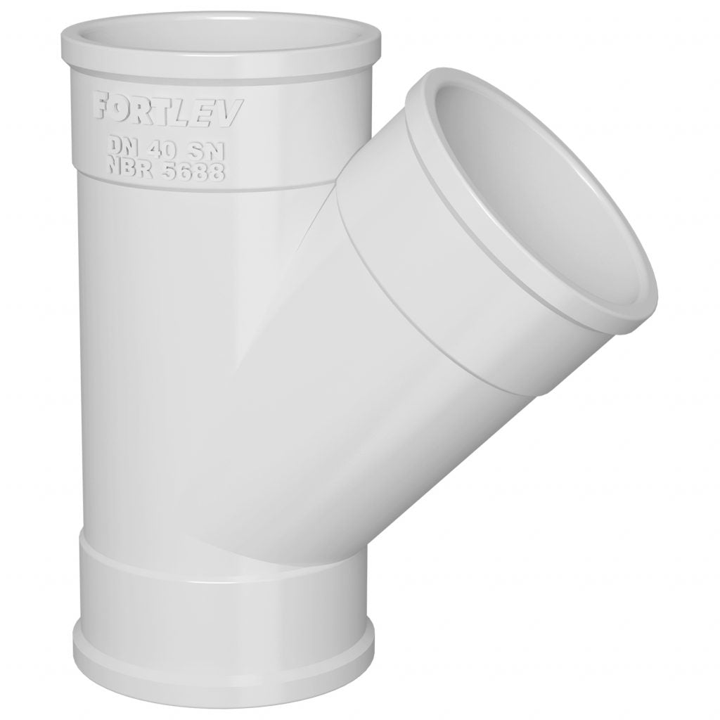 Kit 2 Junção Simples Y de Esgoto Dn 50 - Fortlev