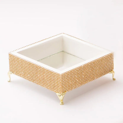 Bandeja MDF com Strass Dourado