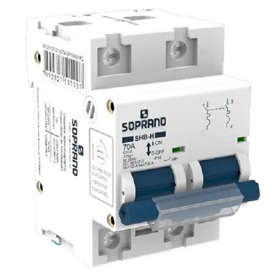 Disjuntor Bipolar Din Curva C 10ka 70a