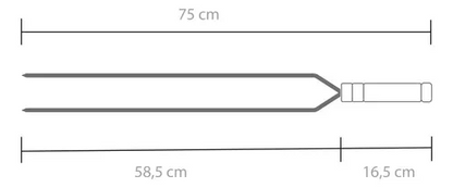 ESPETO 2 H INOX  75 CM - (58CM LAM) STANDARD GR0550 GRILAZER