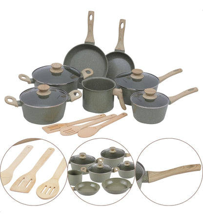 Jogo de Panelas 10 Peças Indução Cerâmica Verde Style Cook