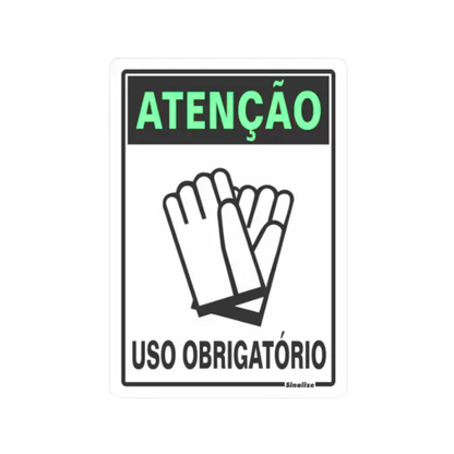 Placa 30X20cm Uso Obrigatório de Luva Decore
