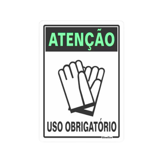 Placa 30X20cm Uso Obrigatório de Luva Decore