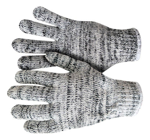 Kit com 12 Pares de Luva de Malha Tricotada Mesclada 9 Imbat