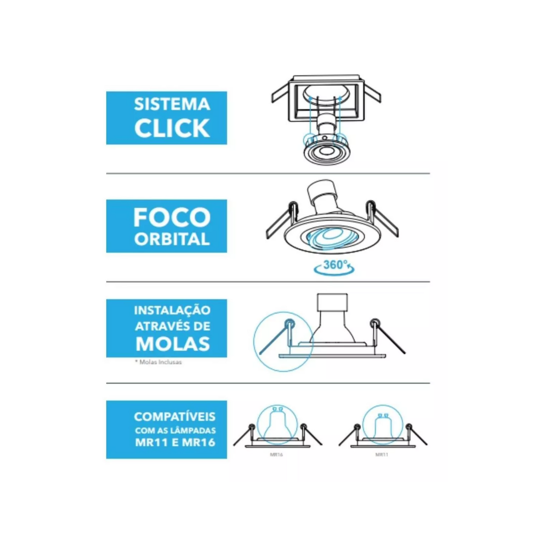 Embutido Recuado Mr16 PT