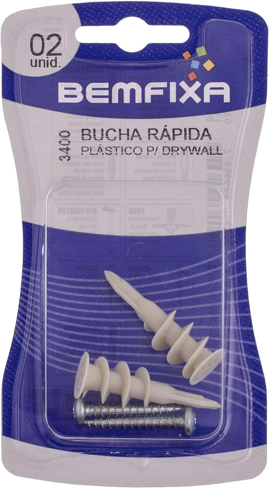 Bucha Rápida  Plástica 38mm Para Drywall -Bemfixa