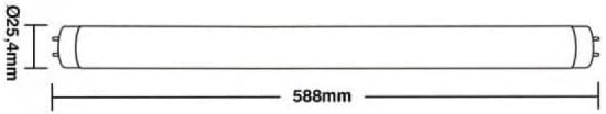 Lâmpada Led Tubular 9,9w 3000k T8 Taschibra 60cm