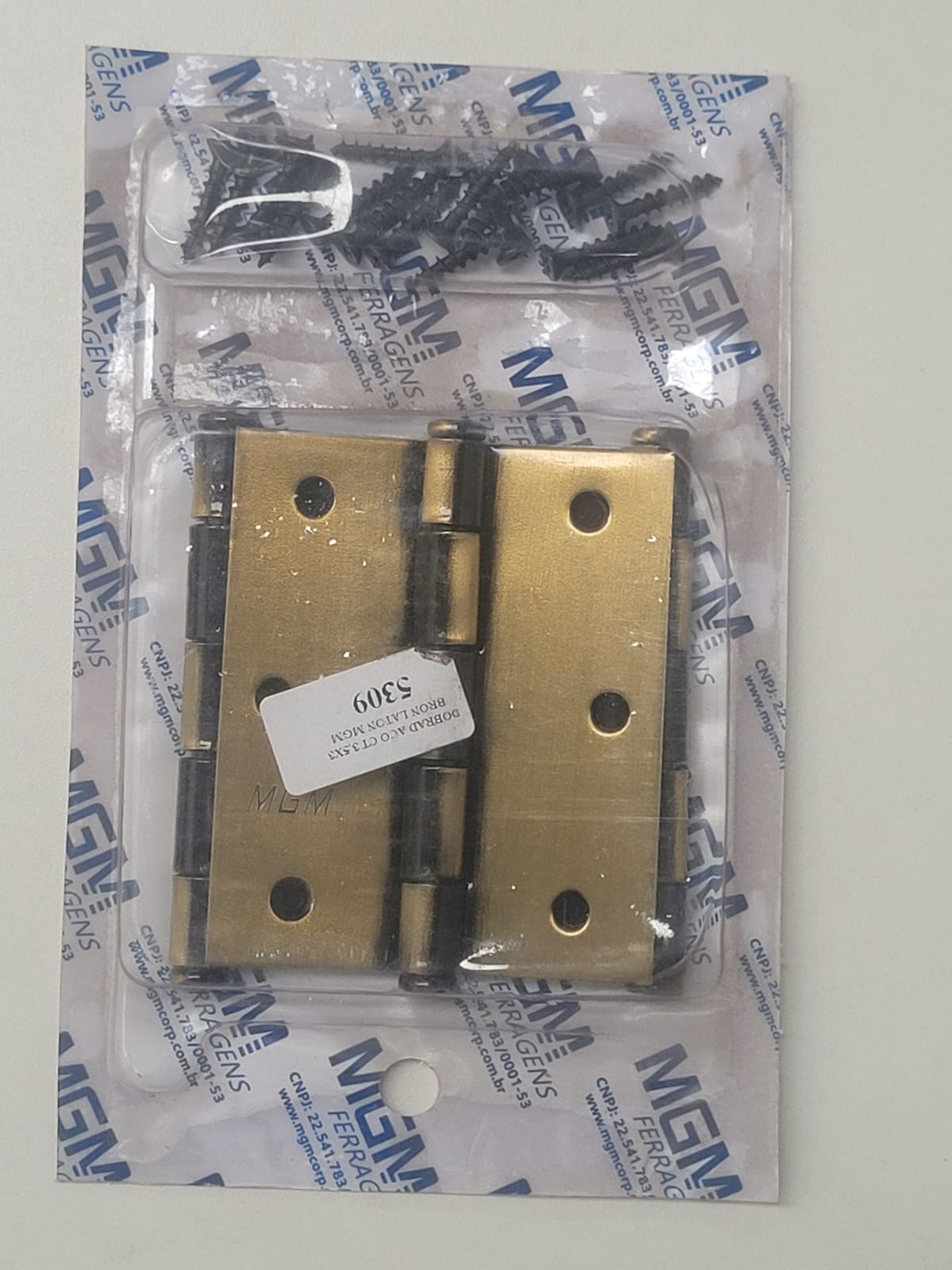 Dobradiça de Aço CT 3,5X3 Bronze Latonado MGM