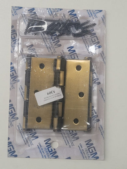 Dobradiça de Aço CT 3,5X3 Bronze Latonado MGM