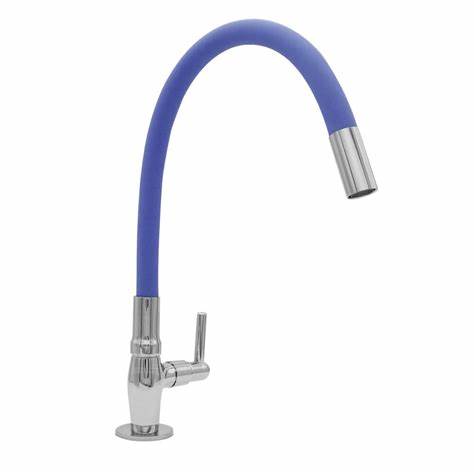 Torneira Cozinha Elegante Gourmet Parede Tubo Flexível Azul 1167