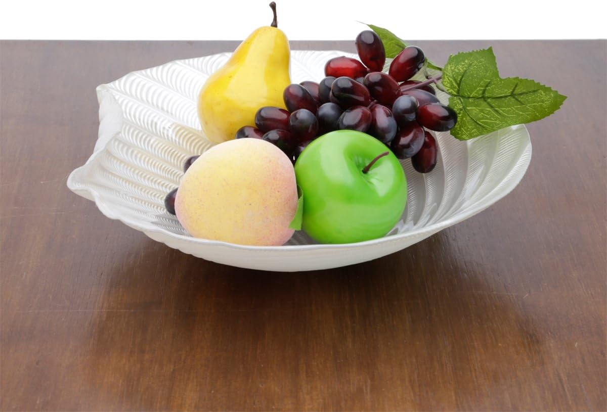 Centro de Mesa de Vidro Concha Perolada Lyor Pérola 33cm