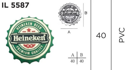 Puxador Temático IL5587 040 PVC Italy Line Heineken