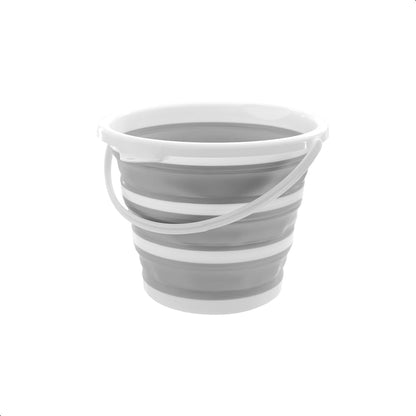 Balde Retrátil 10L Dobrável com Alça Branco/Cinza Powermaid