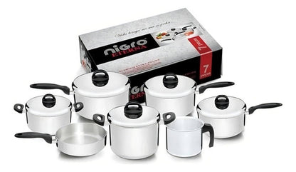 Conjunto Jogo de Panelas Nigro Eterna 7 Peças Polido