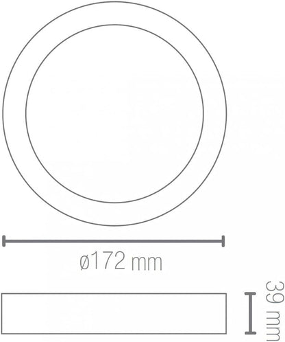 Plafon Led Sobrepor Redondo 12w Blumenau 3000k Luz Amarela