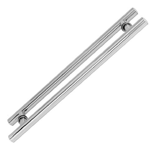 Puxador Duplo 750mm Inox Polido Porta Correr Pivotante Geris