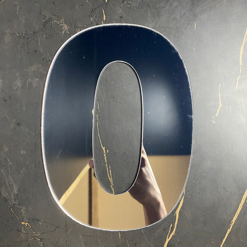 Número 0 de Acrílico Espelhado 15cm Decore