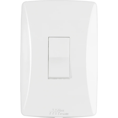 CONJUNTO INTERRUPTOR SIMPLES COM PLACA VERTICAL PETRA MEC-TRONIC