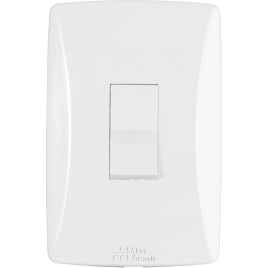 CONJUNTO INTERRUPTOR SIMPLES COM PLACA VERTICAL PETRA MEC-TRONIC