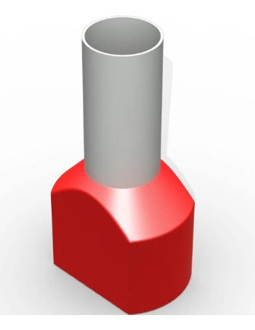 Terminal Ilhos Duplo Tubular 2x10,0mm 50a Vermelho