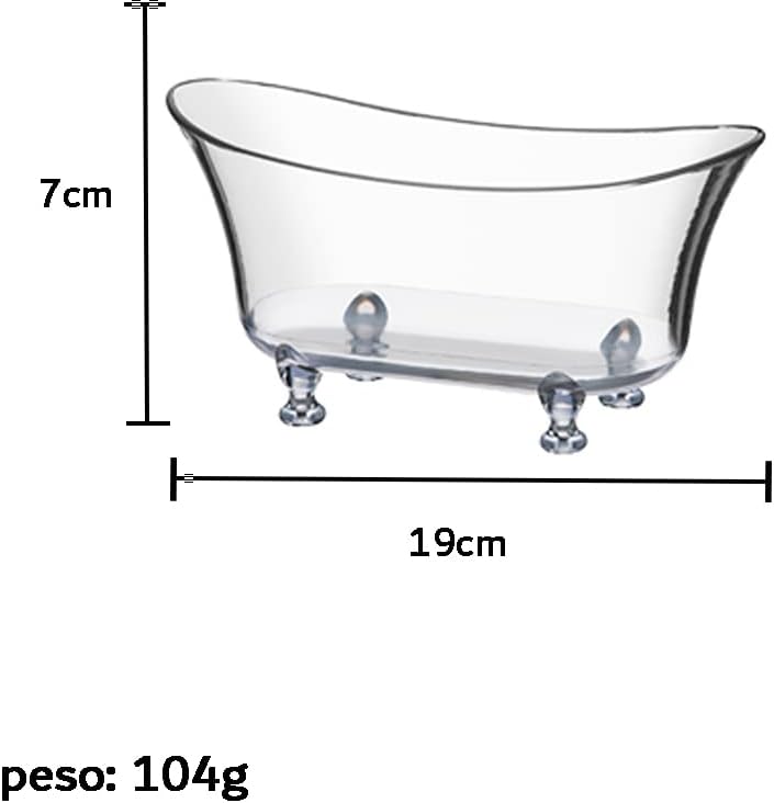 Mini Banheira em Acrílico PU 19cm Transparente Kailash