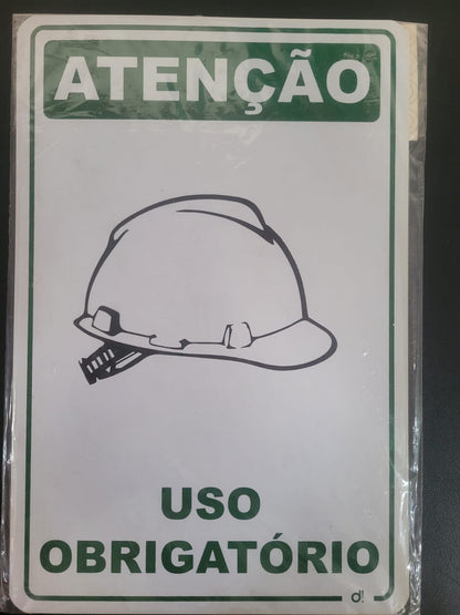 Placa 30X20cm Uso Obrigatório de Capacete Decore