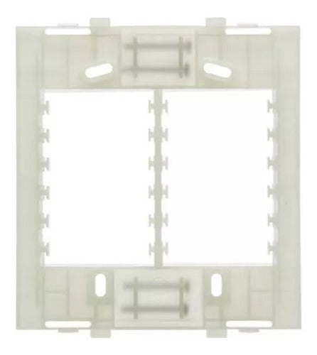 Conjunto Placa 4 x 4 6P Horizontais Branco + Suporte - Margirius Sleek