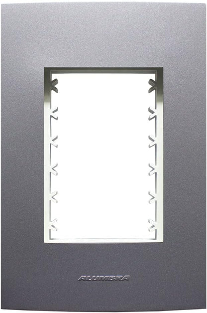 Placa 4 x 2 3Módulos Com Suporte InovaPro Grafite - Alumbra