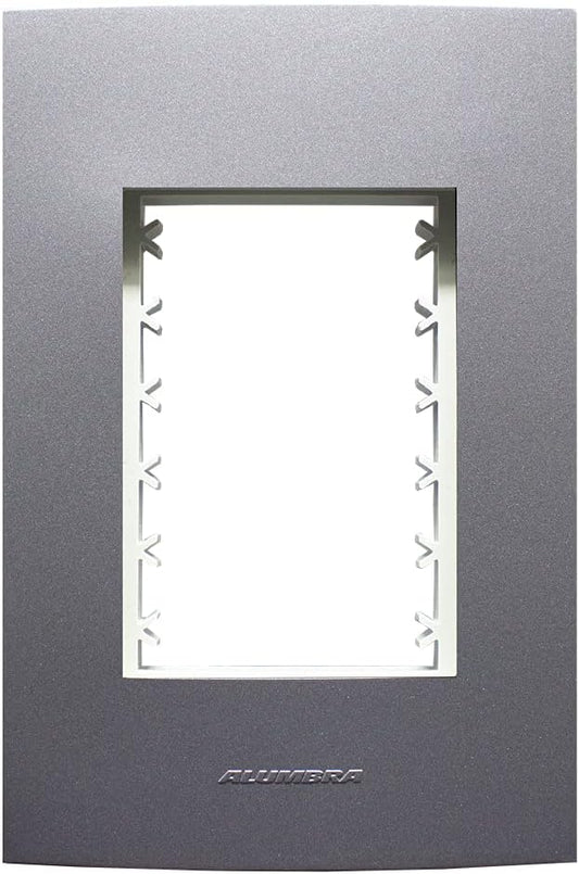 Placa 4 x 2 3Módulos Com Suporte InovaPro Grafite - Alumbra