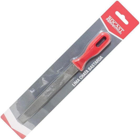 Lima Chata Bastarda C/Cabo Plástico 8 Polegadas - Rocast