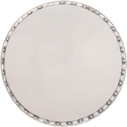 Bandeja Metal com Espelho Singapura Prateada 20x4cm Lyor